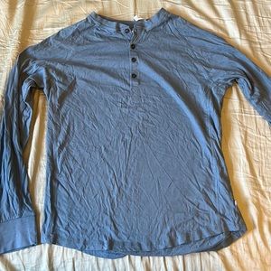 Free Planet - Large (European) - Long Sleeve Henley - Blue